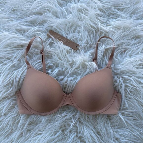 Skims Fits Everybody T-shirt Demi Bra Ochre Size 32B - Picture 2 of 7